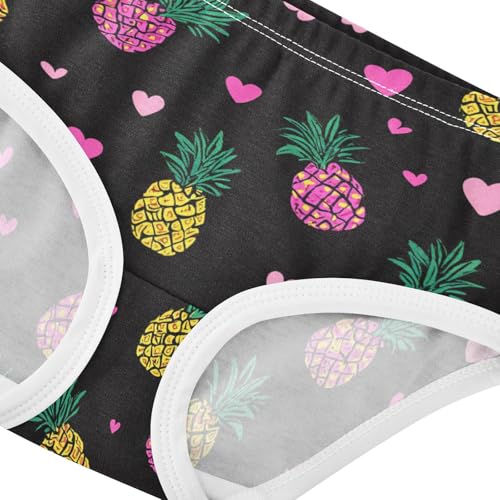 Wusikd Cute Pineapples Girls' Underwear Cotton Pink Hearts Girls Briefs Soft Toddler Underwear 2T4