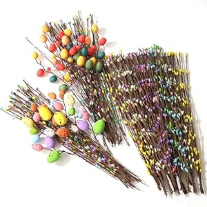 DAHI 40PCS Artificial Easter Spray Vine with Pastel Eggs and Berries Decorative Spring Floral Stems Easter Decorations for Home (40PCS) DAHI 40PCS Artificial Easter Spray Vine with Pastel Eggs and Berries Decorative Spring Floral Stems Easter Decorations for Home 40PCS
