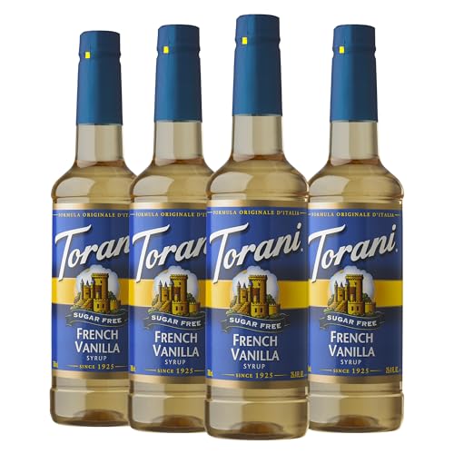 Image of Torani Sugar-Free Syrup, French Vanilla, 25.4 Fl Oz Bottle (Pack of 4)