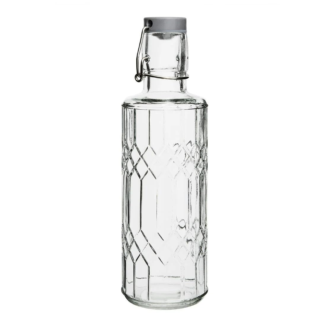 Olympia Geo Glasses Water Bottles with Stopper 640ml (6 Pack) - Silicone Seal, Portable, Dishwasher Safe DN817