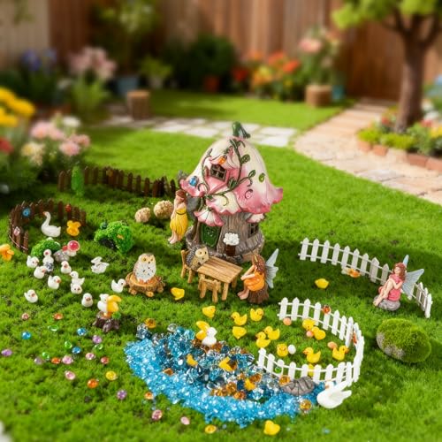 BLBYHO 220Pcs Miniatures Fairy Garden Accessories, Mini Fairy Garden...