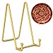 TR-LIFE Plate Stands for Display - 6 Inch Plate Holder Display Stand + Metal Frame Holder Stand for Picture, Decorative Plate, Photo Easel, Tabletop Art (Gold 2 Pack)