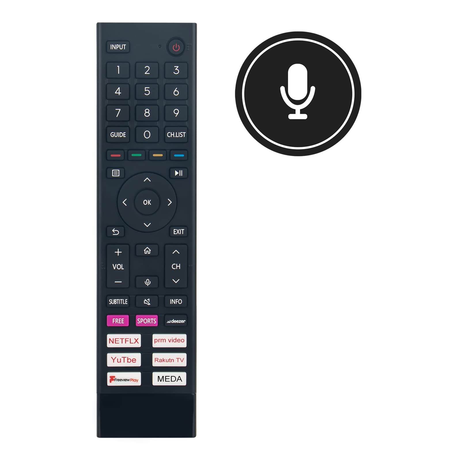 VINABTY ERF3A80 0012 Replace Voice Remote Control Fit for Hisense Smart 4K QLED TV 65A6GTUK 65A70GQ 65A70GQTUK 65A71GQ 65A71GQCH 65A71GQTUK 65A72GQ 65A72GQCH 65A72GQTUK - Image 2