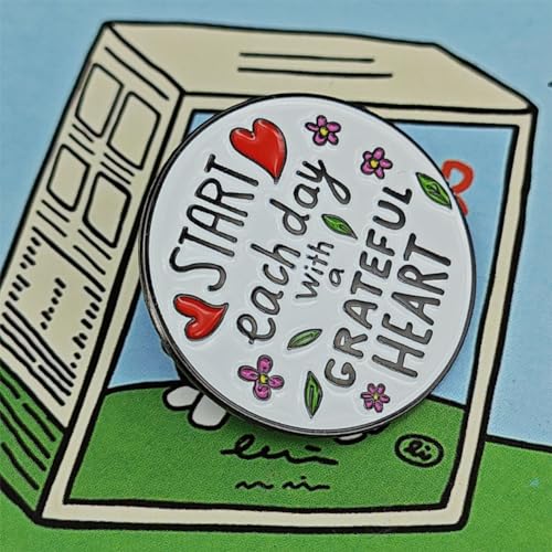 Image of Enamel Pin Start Each Day With a Grateful Heart Grateful Enamel Pin Day of Prayer Lapel Pin Thanksgiving Gift for Women Men Kids