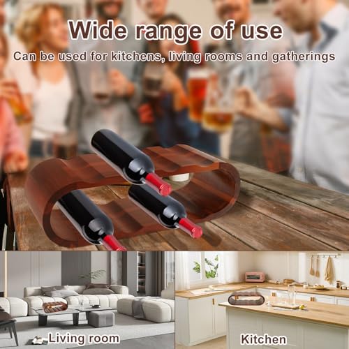 Soporte para botellas de vino de madera con 2 niveles miniatura 7