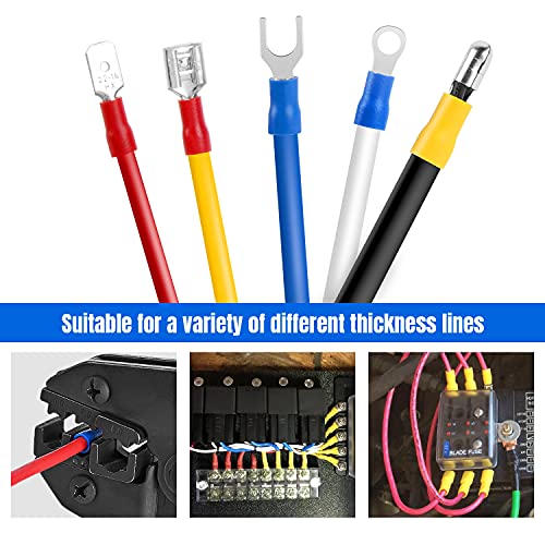 Nilight 50007R 540Pcs Mixed Quick Disconnect Electrical Insulated Butt Bullet Spade Fork Ring Solderless Crimp Terminals 22-16/16-14/12-10 Gauge Electrical Wire Connectors Assortment Kit thumb #4