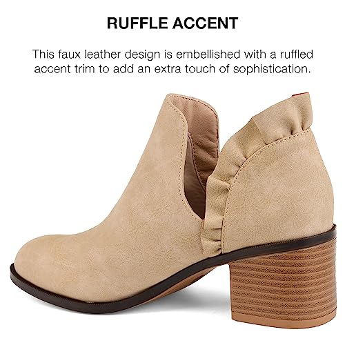 Journee Womens Lennie Tru Comfort Foam Slip On Stacked Heel Booties4