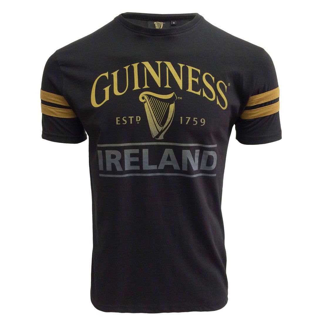 GuinnessBlack Deep Tan Tape Tee-Shirt (Black/Deep Tan, Medium)