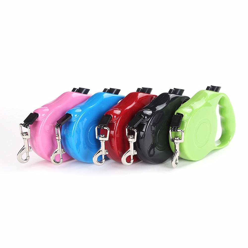 Guinzaglio per cani， Guinzaglio estensibile for cani, 5 m, resistente, in nylon, retrattile, automatico, for passeggiate con cuccioli(Black)
