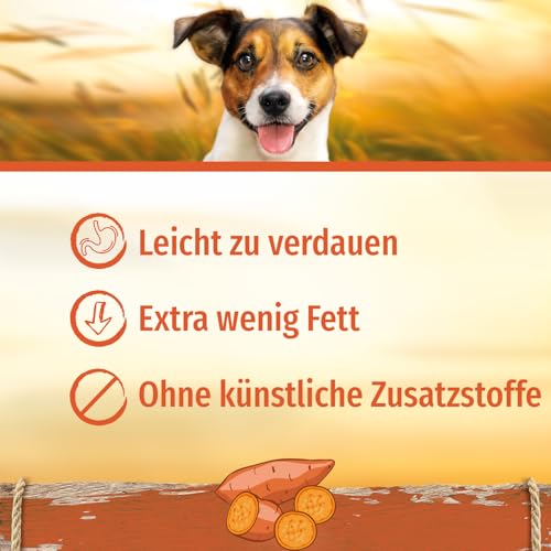 SmartBones Kauknochen Mini - Kausnack mit Süßkartoffel für kleine Hunde, Knochen mit weicher Textur, ohne Rohhaut, 8 Stück