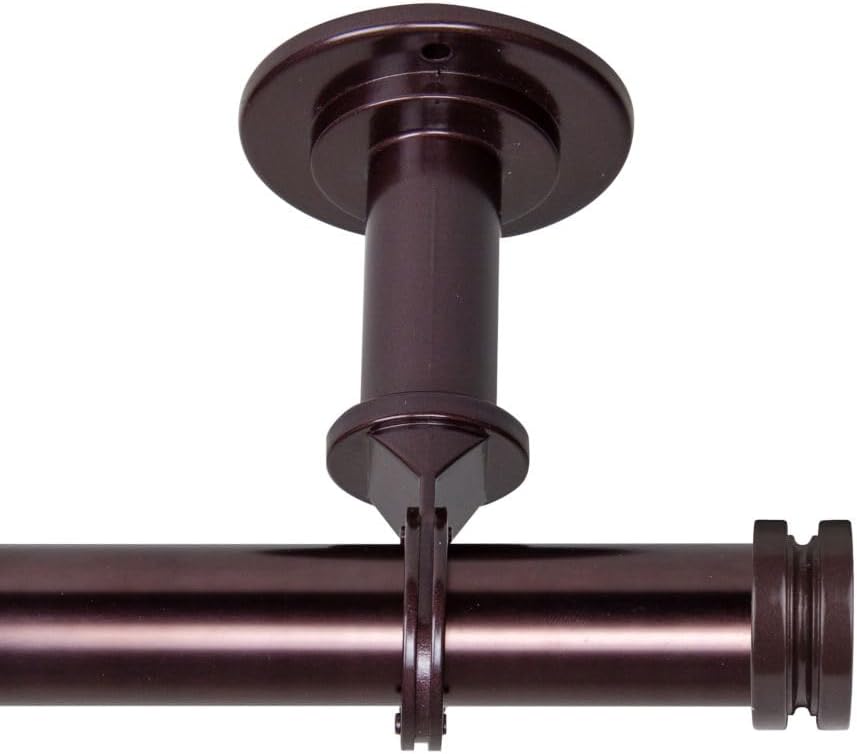 Rod Desyne Bun 1" Ceiling Curtain Room Divider, Satin Nickel