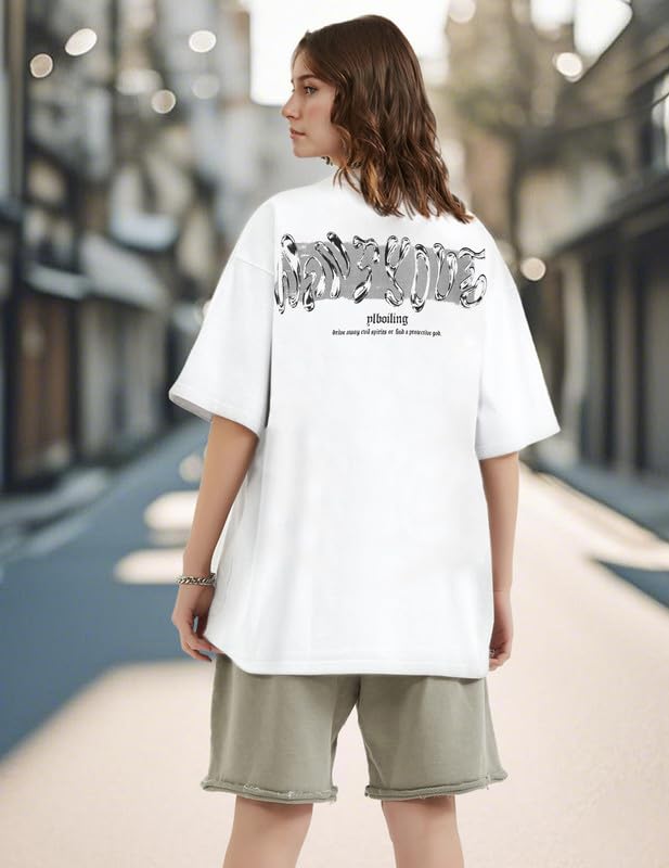 Vamtac Liquid Metal Graphic Tees Vintage Cotton T Shirts Y2k Oversized Tee Shirts Unisex Summer Tops
