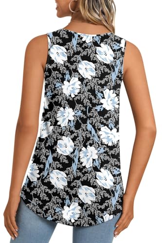 LONGYUAN Women's Tank Tops 2025 Summer Tunics Casual Sleeveless Shirts Ladies Loose Fit Blouses S-4XL3