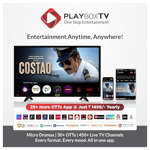 PlayboxTV Yearly Pack: Access SonyLIV, Zee5, & 25+ OTT Apps, 350+ Live TV Channels, 50,000+ Movies & Shows in 12+ Languages| Watch on TV, Mobile (Voucher Delivered via Email in 2 Hrs)