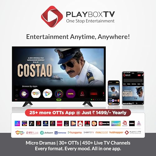 Image of PlayboxTV Yearly Pack: Access SonyLIV, Zee5, & 25+ OTT Apps, 350+ Live TV Channels, 50,000+ Movies & Shows in 12+ Languages| Watch on TV, Mobile (Voucher Delivered via Email in 2 Hrs)