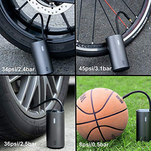 VCUTECH 2020 Cordless Speed Air Pump, Portable Cordless Tire Inflator with Pressure Gauge, LCD Display Air Compressor for Cars, Bicycles Tires and Inflatables, with Emergency LED Light (Black)