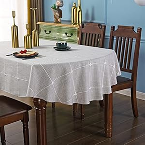 Lattice Oval Tablecloth Rustic Embroidery Cotton Linen Fabric Brown Checkered Table Cover Tablecloths for Kitchen Dining Party Tabletop Decoration 60 x 84 inches Lattice Oval Tablecloth Rustic Embroidery Cotton Linen Fabric Brown Checkered Table Cover Tablecloths for Kitchen Dining Party Tabletop Decoration 60 x 84 inches