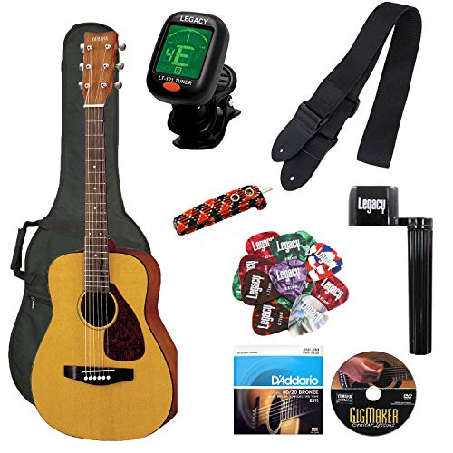 Yamaha JR1 FG Junior 3/4 Size Acoustic Guitar with Gig Bag and Legacy Accessory Bundle