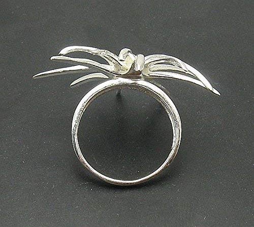 Bague en argent 925 massif Empress avec fleur élégante ciselée