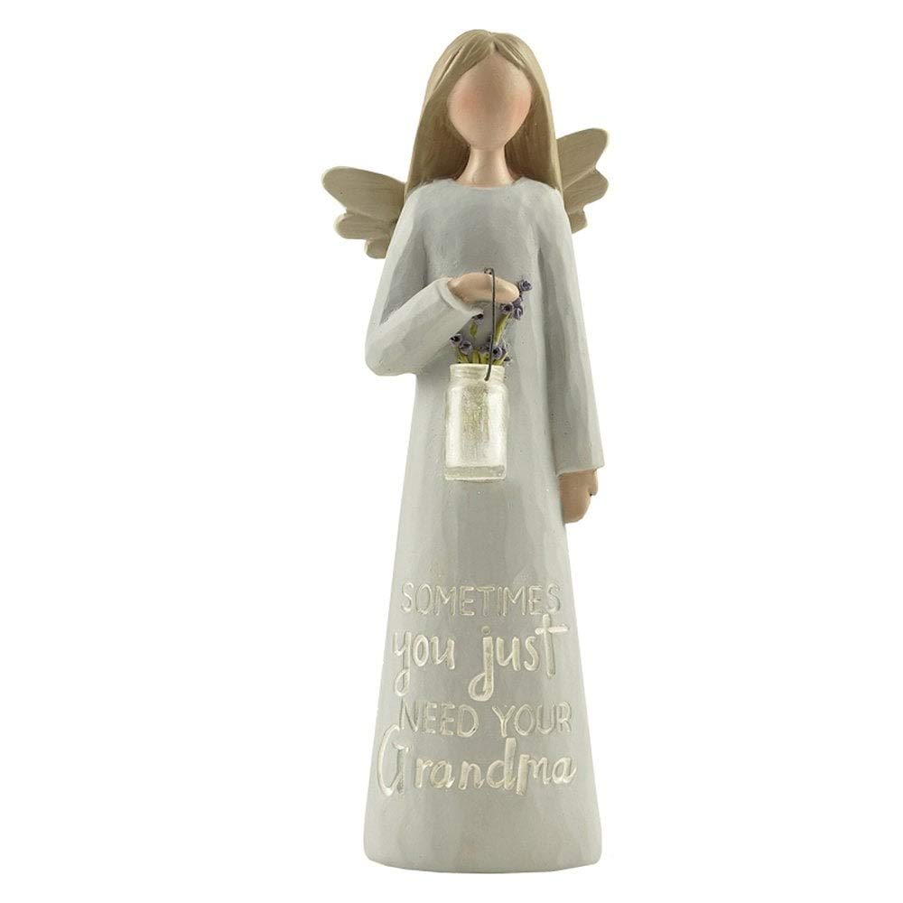 GRANDMA ANGEL W/CLEAR VASE decoration, multi-color
