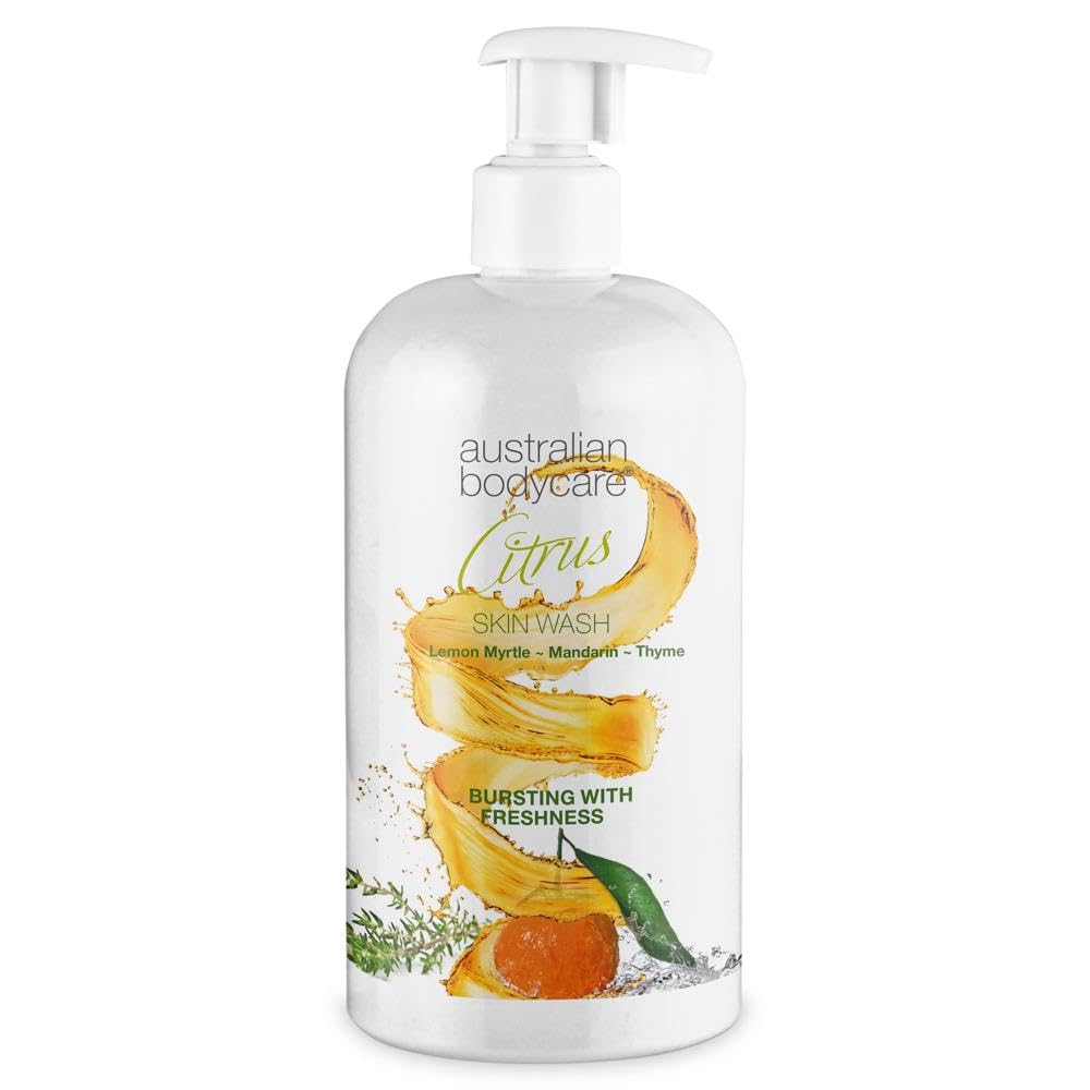 Sapone detergente corpo professionale (500 ml) | Bagnodoccia al Tea Tree Oil + Agrumi | Per corpo e mani| Effetto ammorbidente | Per pelle con imperfezioni e brufoli | Perfetto pre-​depilazione