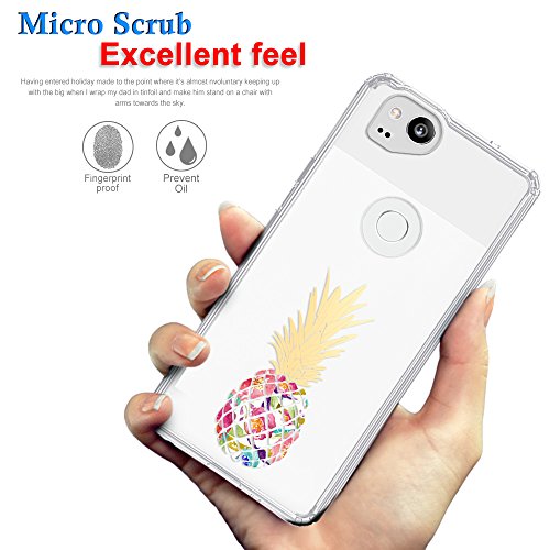 Google Pixel 2 Case,Topnow [Anti-Scratch Pc + Shockproof Anti-Drop Soft Tpu] Advanced Printing Pattern Phone Cases Glossy Drawing Design Cover For Google Pixel 2(Colorful Pineapple) #TOP6