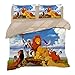 Produktbild Leezeshaw Bettwäsche-Set für Kinder, König der Löwen, 3D-Löwe, King Disney Simba Cartoon, mit Reißverschluss (ohne Decke), Baumwollmischung, Lion King02, King Size