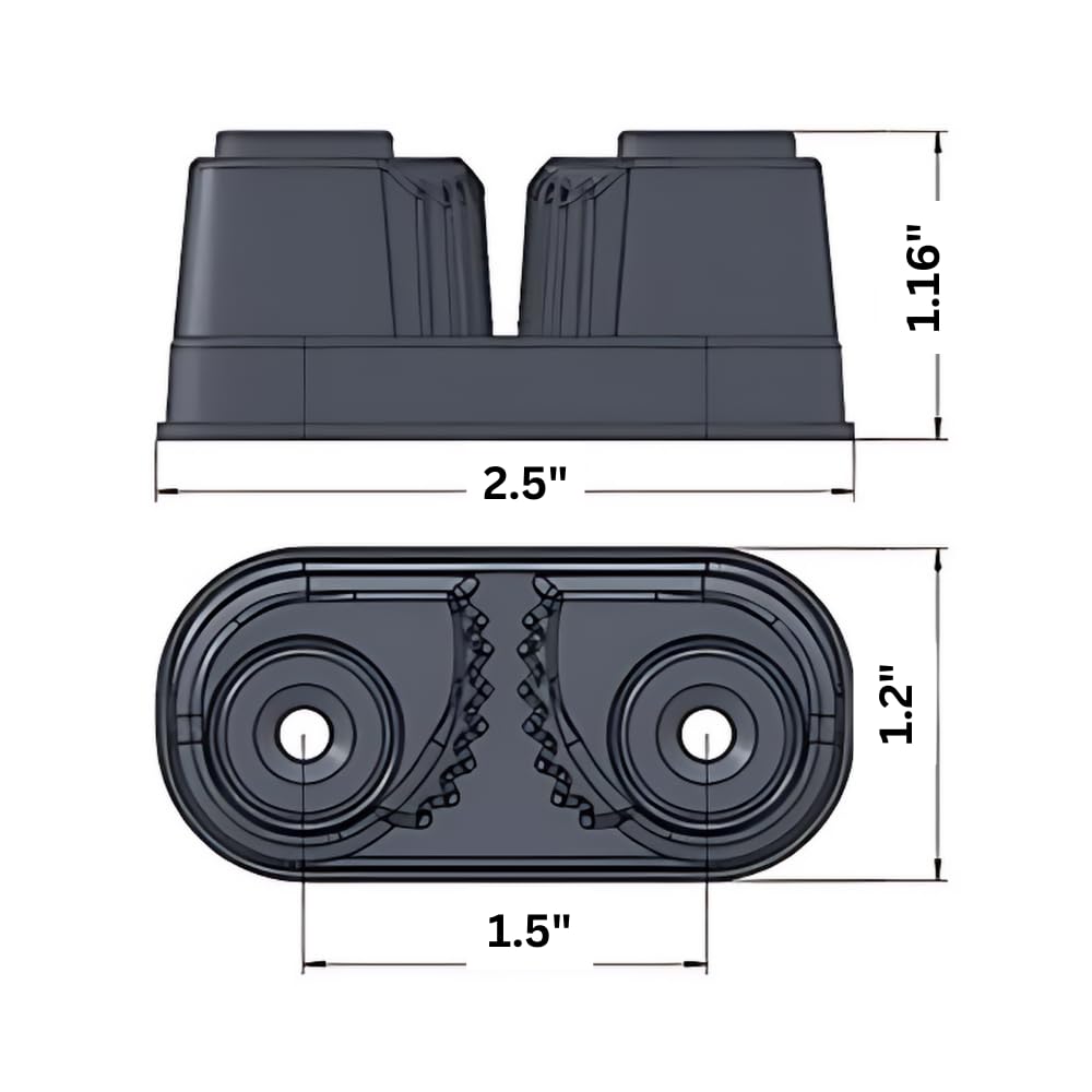 BLUESHARK Tacos de nailon para leva de vela con alambre Fairlead 131 | para tamaños de línea de 1/8 a 3/8 pulgadas (3-10 mm) | Carga de trabajo segura de 200 libras de carga de rotura de 500 libras |