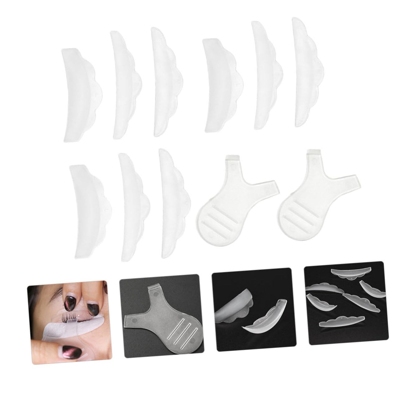 Beatifufu 2 Sets Lash Extension Tools Eyelash Kits Extensions Kit Safe Silicone Pads