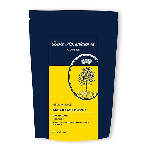 Dois Americanos Café molido tostado para desayuno, medio ligero - 12 oz.