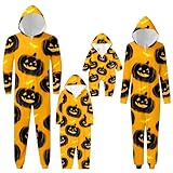Strampler-Set mit Kapuze Baby Halloween Day Hooded Zipper Comfy Jumpsuit Romper Family Home Loungewear Matching Pajamas(Herren,#149,M)