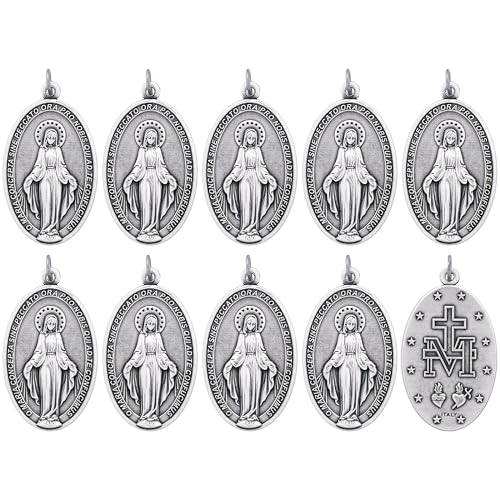 10 Pack Large Latin Miraculous Medal 1.75