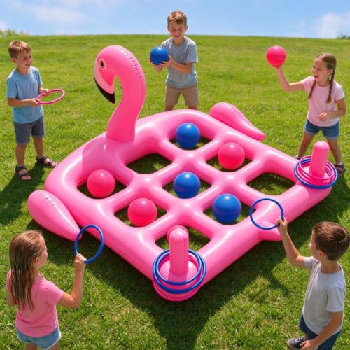 ๐๐๐๐ ๐๐๐ Utook Pool Party Toys Games Set -Giant Tic Tac Toe Yard Games- 2-in-1 Inflatable Games -Thickened Leak-Proof PVC, Outdoor Toys for Toddlers Kids Age 4+, Use in Pool Lawn Beach - image 1