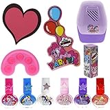 TownleyGirl Super Fun Nail Set with 6 Nail Polishes, Nail Dryer and Nail Buffers, 12 CT (My Little Pony)