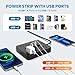 JouleLoom Power Strip Surge Protector with 8 Outlets, 4 USB and 2 USB C Ports, 5 Ft Extension Cord, Flat Plug, Wall Mount, Overload Protection Desk USB Charging Station for Home, Office（Black）