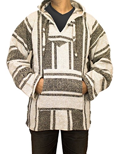 Classic Mexican Baja Pullover Hoodie Medium Beige by Onsale Merchandise