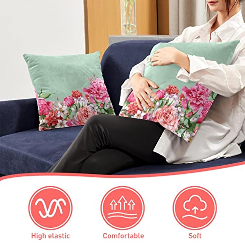 Housses de coussin lombaire en velours doux à fleurs - 4