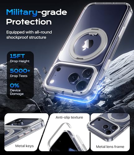 Image of Clear iPhone 17 Pro Max Case with Stand, Strong Magnetic iPhone 17 Pro Max