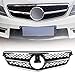 Produktbild YACHN Front Rippen Grill Für Benz C-Klasse W204 C180 C200 C260 C63 2007-2014 Auto Front Kühlergrill Chrom schwarz
