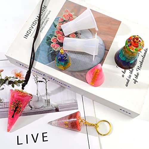 Buachois Silicone Resin Molds, 3Pcs Cone Silicone Molds for Resin Casting Transparent Crystal Epoxy DIY Jewelry Crafts - Image 3