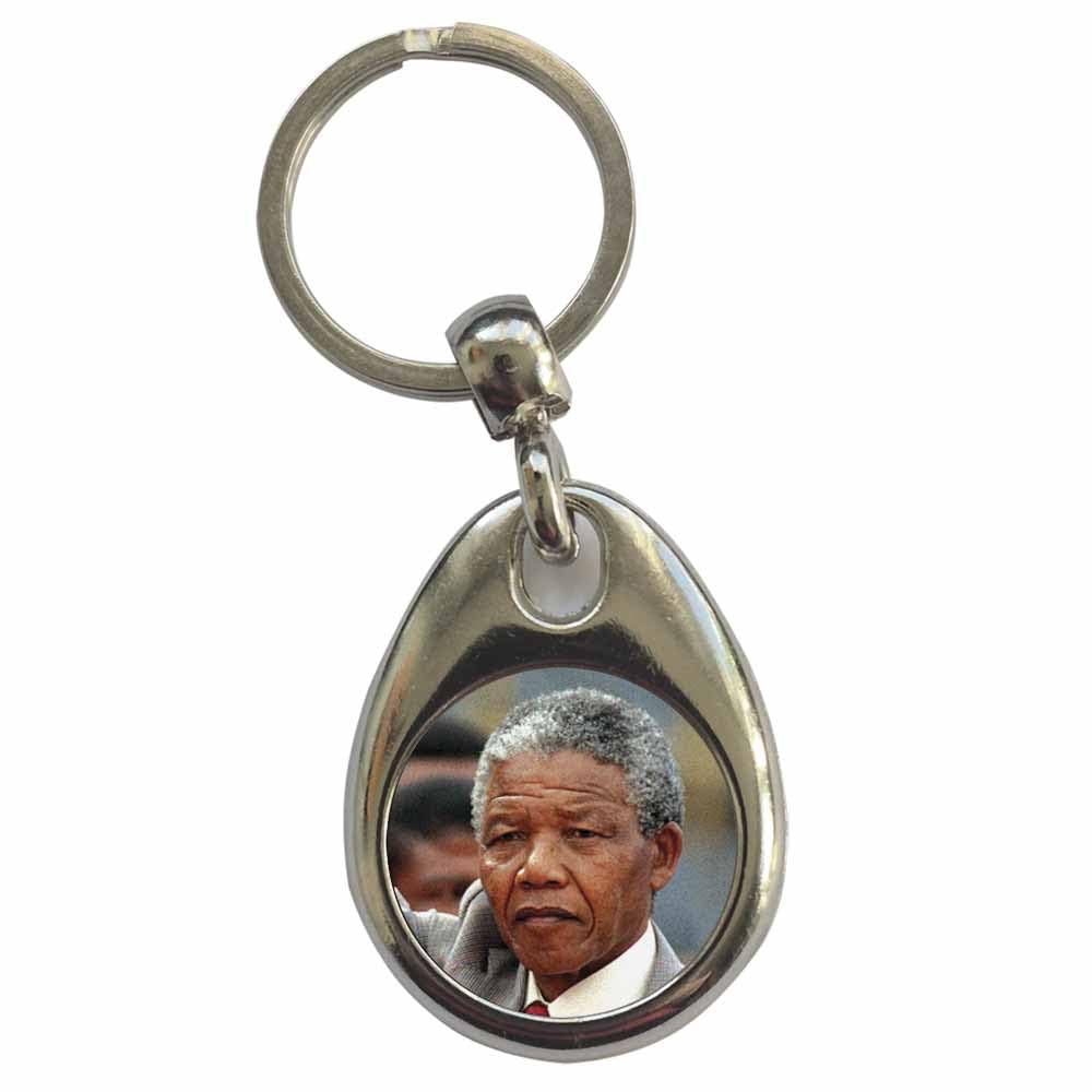 Ozorath Nelson Mandela Keyring Keychain with Split Ring Attachment and Metal Key Fob