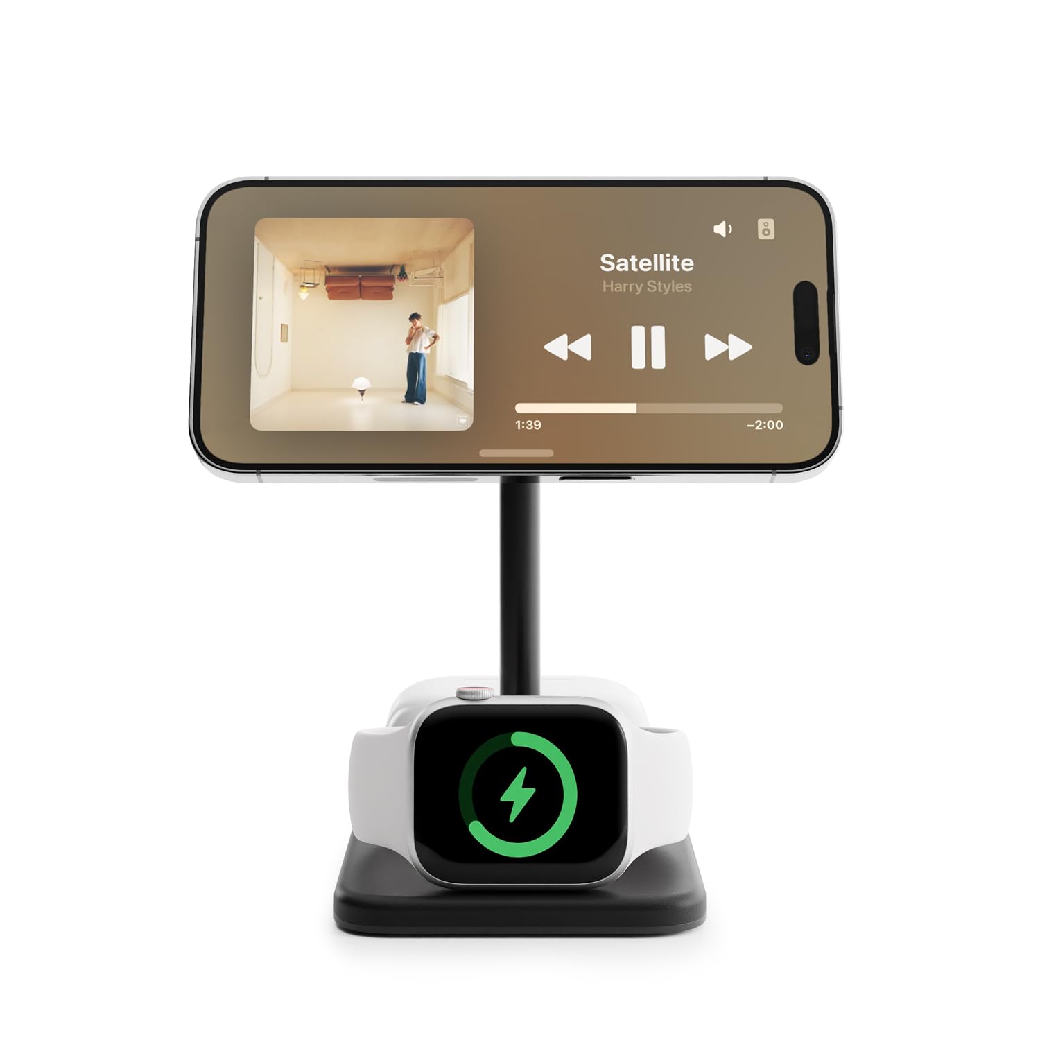 Twelve South HiRise 3 Deluxe Twelve South 3 w 1 MagSafe + Qi2 podstawka ładująca do iPhone'a, zegarka i słuchawek AirPods, czarny