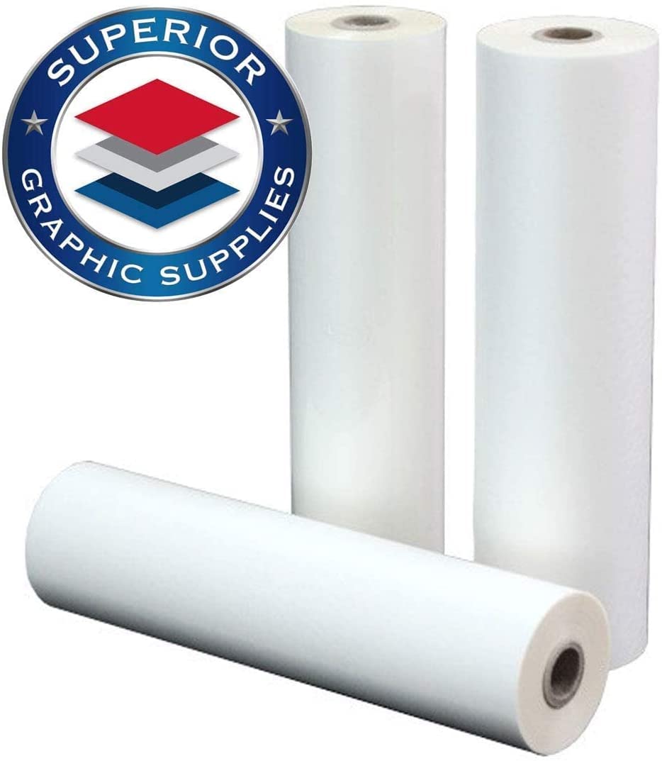 Superior Graphic Supplies Thermal Laminating Film Roll - 1 Inch Core, 10 Mil/.01 Inch Thick, 10