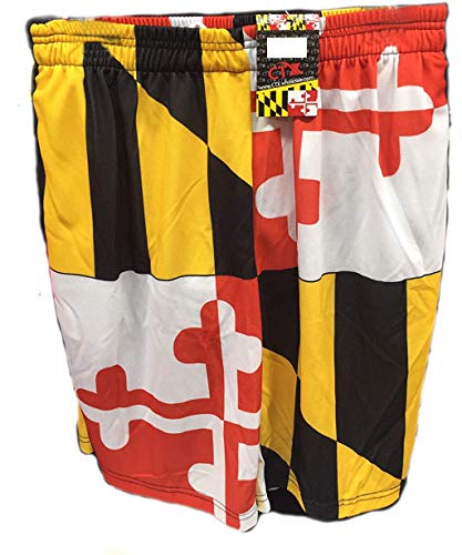 CTX Hats Basketball Pants - Maryland Flag Pattern (2X-Large) Yellow