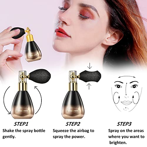 Dageda Body Glitter Spray, Glitter Body Spray For Hair Eye Clothes, Shimmering Spray Powder, Sparkle Highlighter Powder Spray, Long Lasting Glitter High Gloss Spray Makeup Spray 15G (Champagne) #TOP4