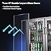 Coolski Beverage Refrigerator with 3 Doors, Commercial Back Bar Cooler for Beer Soda Wine, Counter Height Undercounter Display Fridge for Bar/Home, Stainless Steel/LED Lighting/ETL NSF Approved