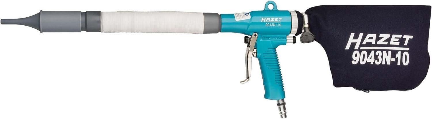 HAZET Aspirateur-souffleur 9043N-10 I Commutation à une main, avec boîtier métallique, niveau de vide : 7,5 mmHg I Pour aspirer les saletés dans le sac à poussière et souffler les surfaces