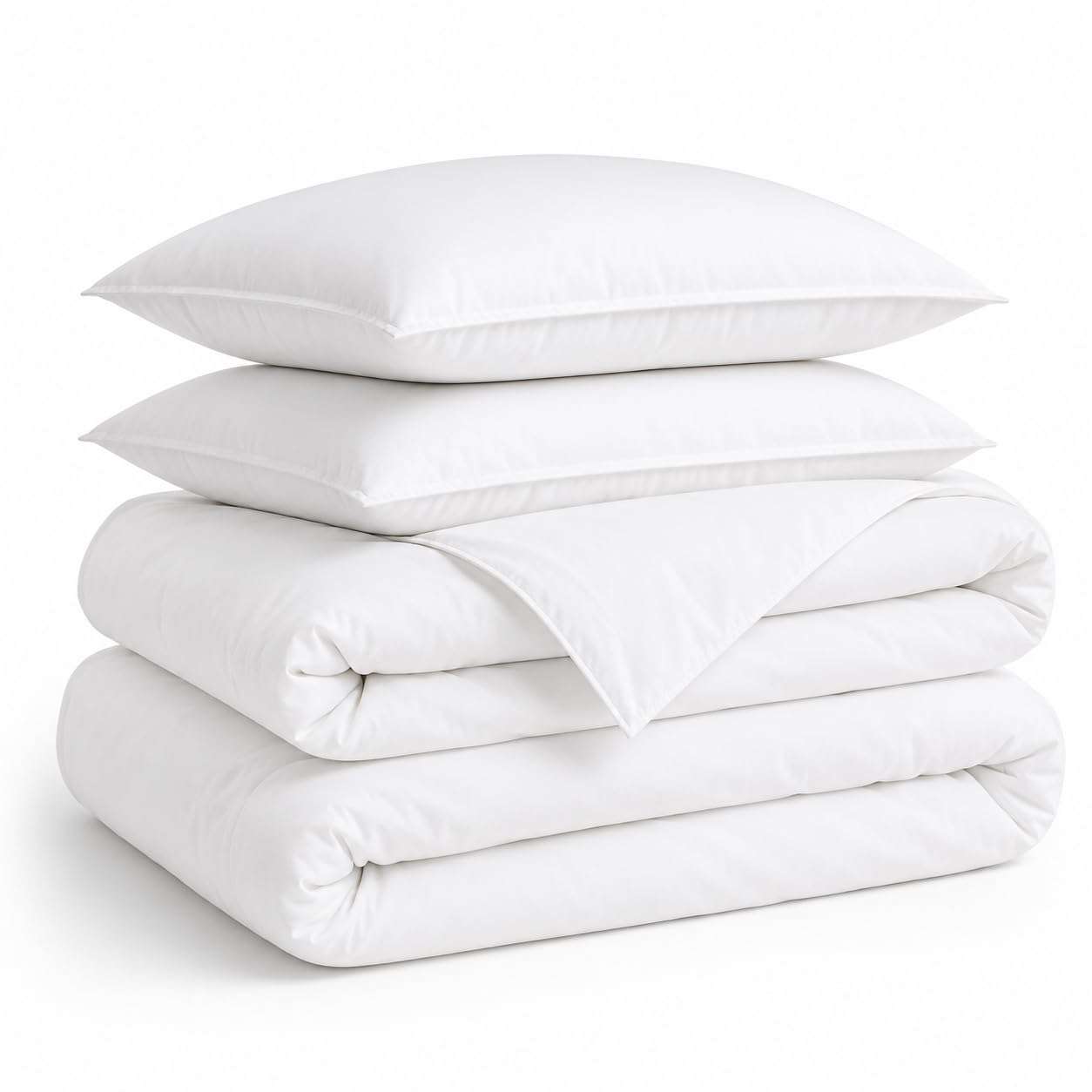 NIGHTZONE Microfibre Duvet Cover Set – Ultra Soft, Wrinkle-Free & Breathable Bedding, Lightweight & Fade-Resistant Quilt Cover with Pillowcases (White, King)