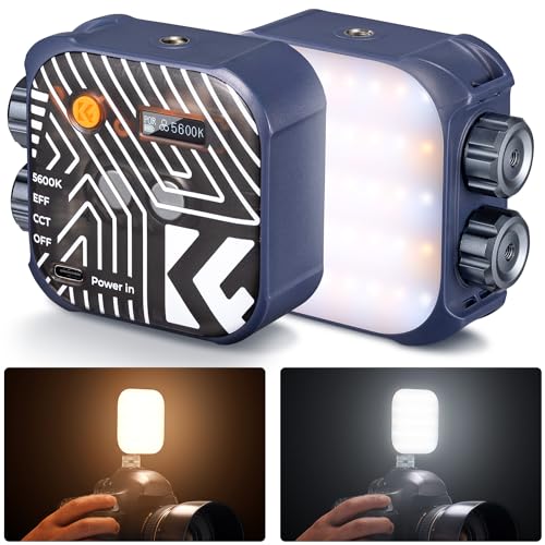 K&F CONCEPT 撮影ライト LEDビデオライト 小型 補助照明 ミニ カメラライト 照明 撮影用ライト 2500K-9900K色温度 無段階調整 USB充電式 持ち運び便利 ミラーレスカメラ/一眼レフカメラ撮影用/美容化粧/TikTok/配信ライブ