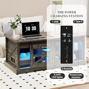 Farmhousecoffeetablelifttopcoffeetablewithguncabinet2slidingbarndoorslargestorageand3colorledlightsfitmodernrectangularrusticlivingroomcentertabledarkoak Urban Country Home Decor Farmhouse coffee table lift top coffee table with gun cabinet 2 sliding barn doors large storage and 3 color led lights fit modern rectangular rustic living room center tabledark oak urban country home decor